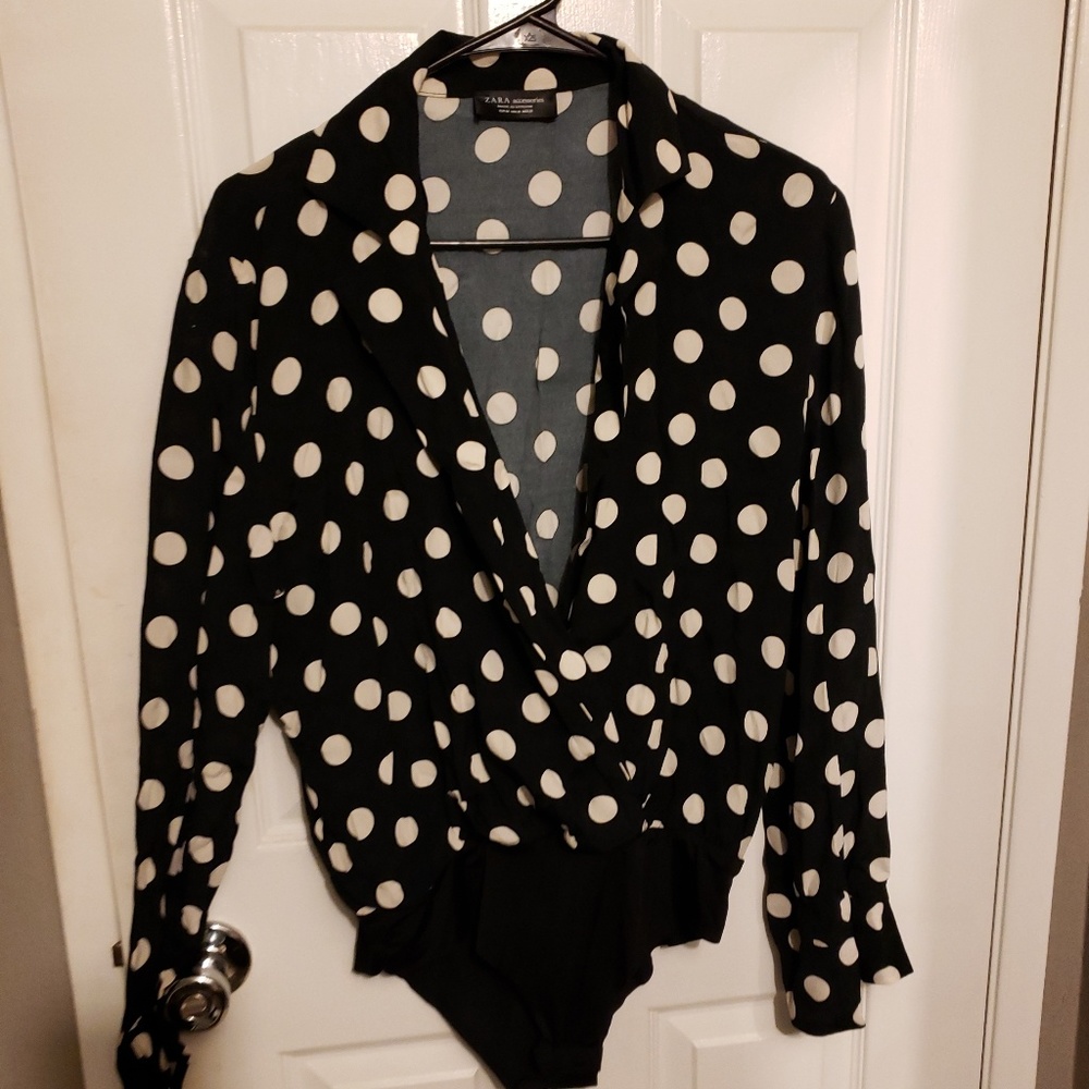 Zara lowcut body suit shirt